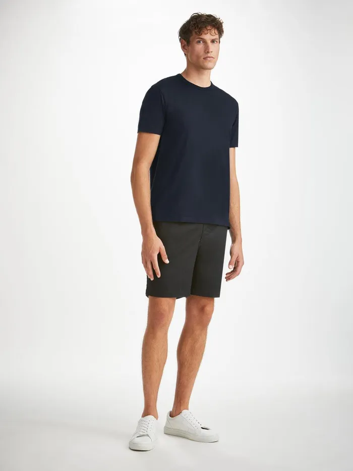 Derek Rose TShirt Barny Pima Cotton Navy Men Short Sleeve TShirts