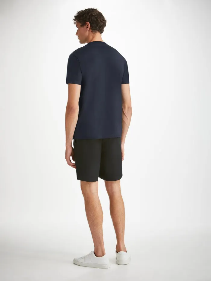 Derek Rose TShirt Barny Pima Cotton Navy Men Short Sleeve TShirts