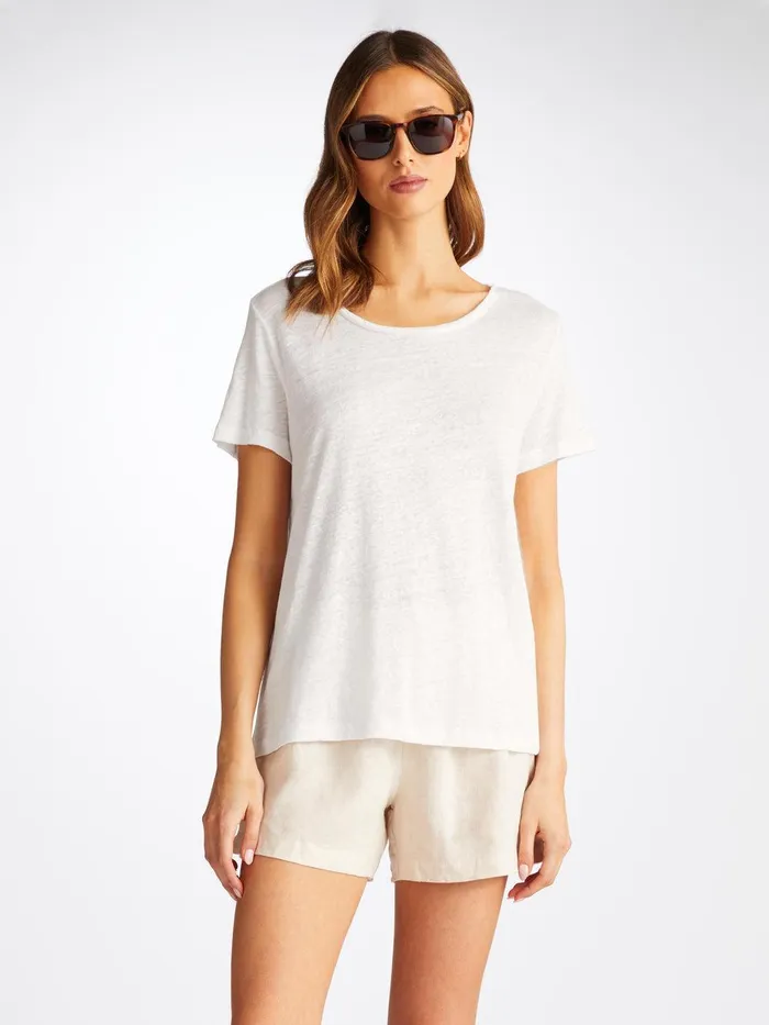 Derek Rose TShirt Jordan Linen White Women Short Sleeve TShirts