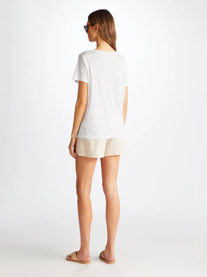 Derek Rose TShirt Jordan Linen White Women Short Sleeve TShirts