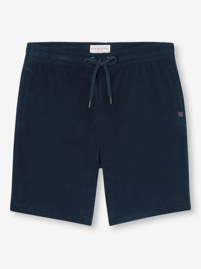 Derek Rose Towelling Shorts Isaac Terry Cotton Navy Men Casual Shorts