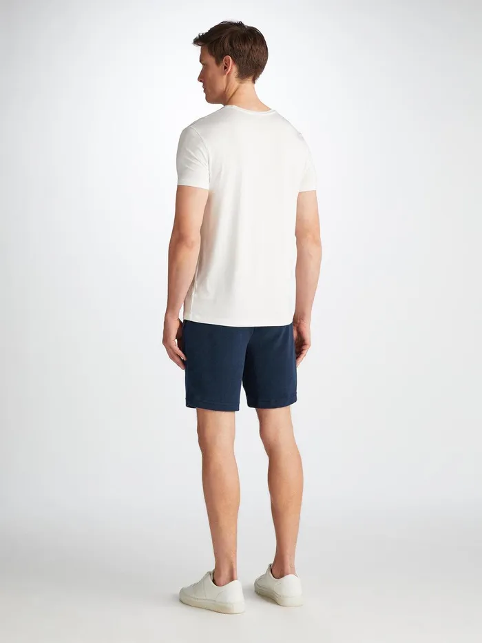Derek Rose Towelling Shorts Isaac Terry Cotton Navy Men Casual Shorts