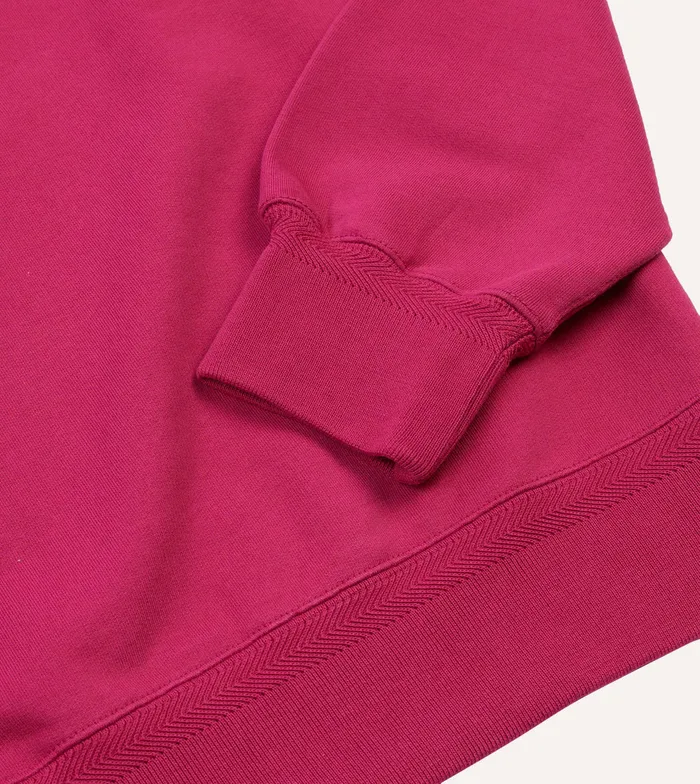 Drake039s Ald Fuchsia Embossed Crewneck Sweatshirt Men Polos and Sweatshirts
