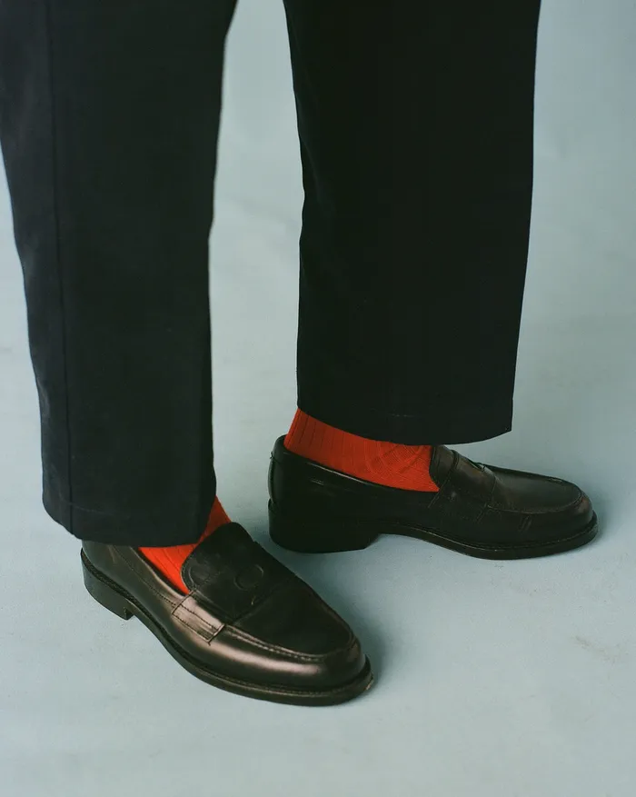 Drake039s Black Leather Charles Goodyear Welted Penny Loafer Men Loafers