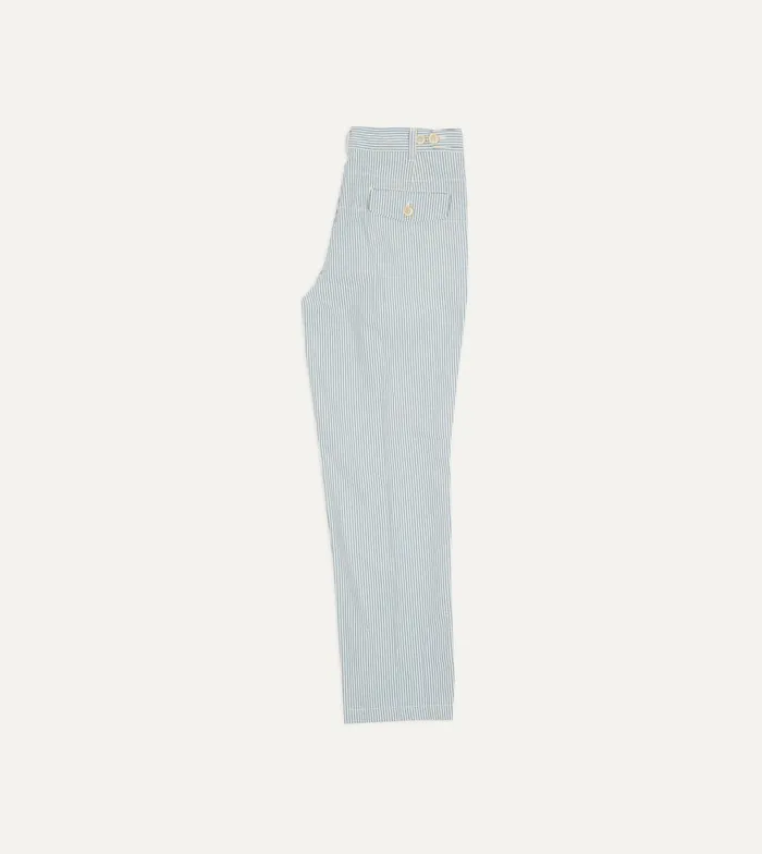 Drake039s Blue And White Seersucker Games Trousers Men Trousers