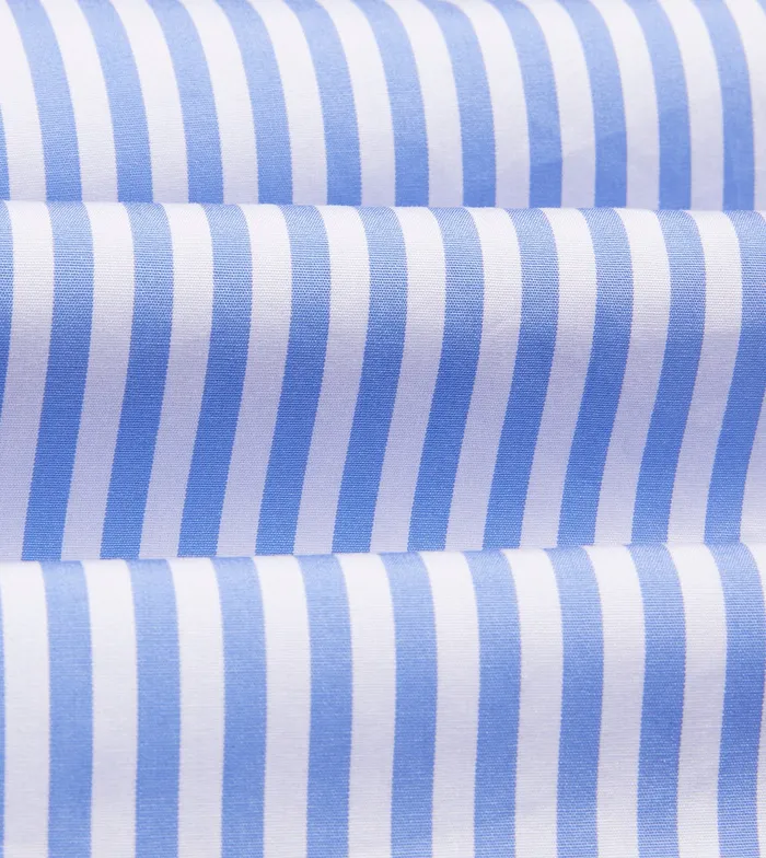 Drake039s Blue Bengal Stripe Cotton Poplin ButtonDown Shirt Men Formal Shirts