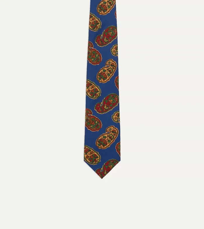 Drake039s Blue Large Paisley Print Silk Self Tipped Tie Men Patterned Ties