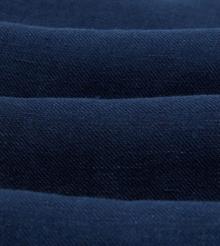 Drake039s Blue Linen TwoPocket Work Shirt Men Work Shirts