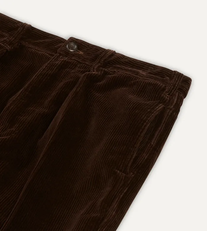 Drake039s Brown Cotton Corduroy Games Trousers Men Trousers