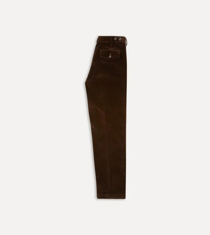 Drake039s Brown Cotton Corduroy Games Trousers Men Trousers