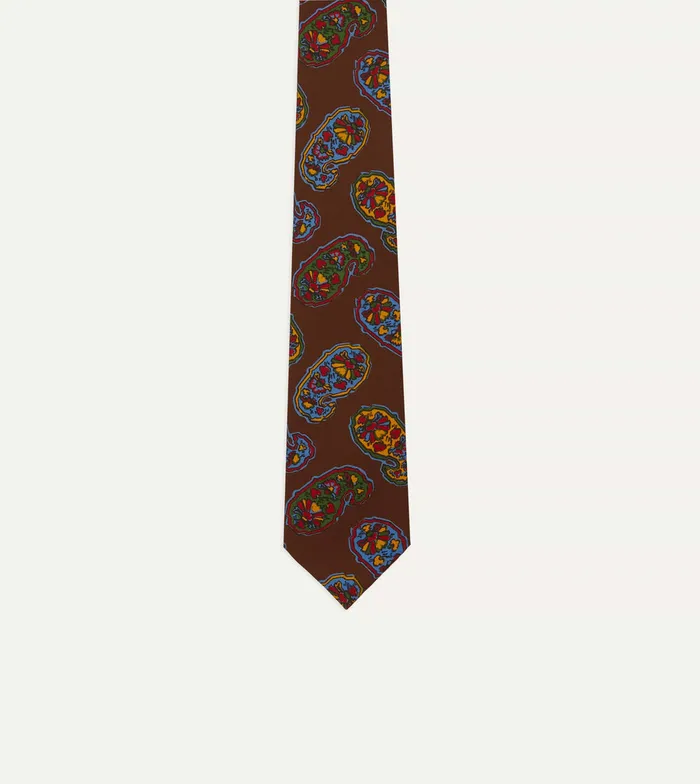 Drake039s Brown Large Paisley Print Silk Self Tipped Tie Men Patterned Ties