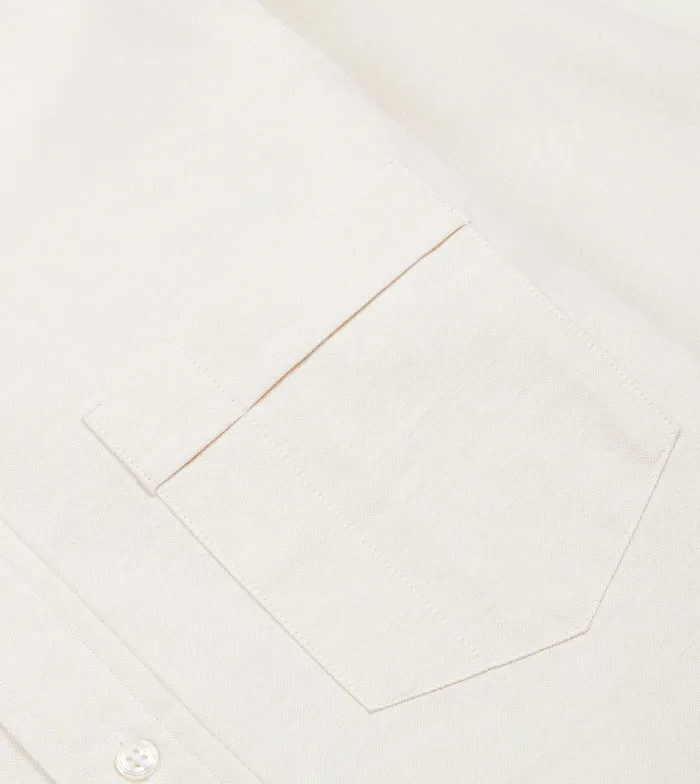 Drake039s Cream Cotton Oxford Cloth ButtonDown Shirt Men Formal Shirts