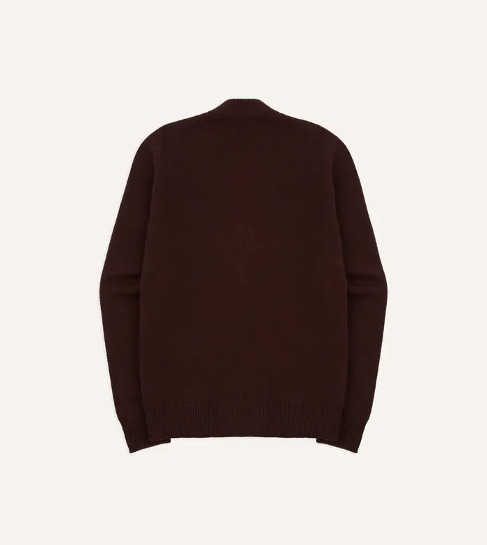 Drake039s Dark Brown Lambswool 6 Button Cardigan Men Knitwear