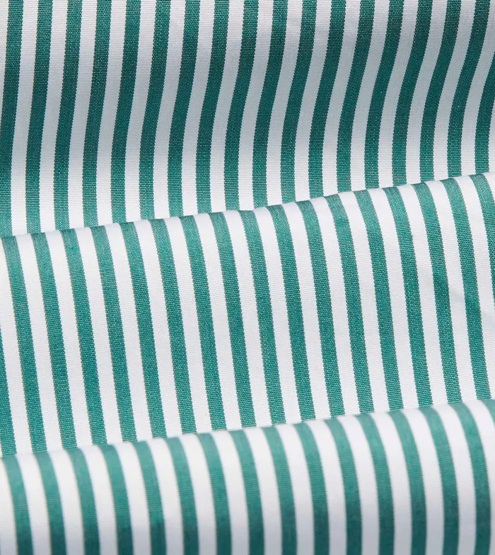 Drake039s Dark Green Bengal Stripe Cotton Poplin ButtonDown Shirt Men Formal Shirts