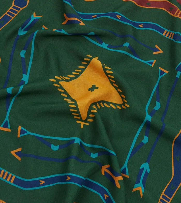 Drake039s Green Navajo Print WoolSilk Bandana Men Bandanas
