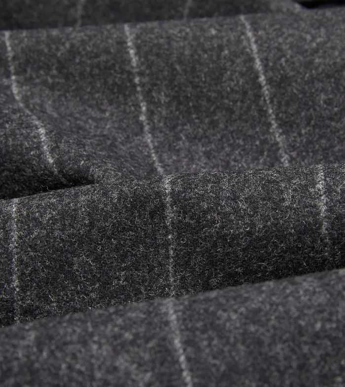 Drake039s Grey Chalkstripe Wool Flannel TailoredJacket Men Suits