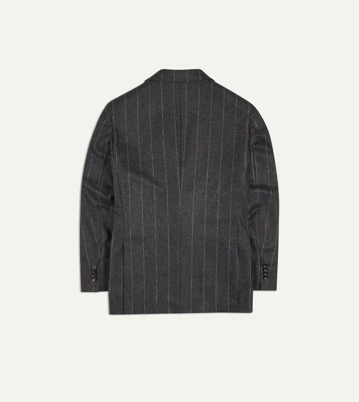 Drake039s Grey Chalkstripe Wool Flannel TailoredJacket Men Suits