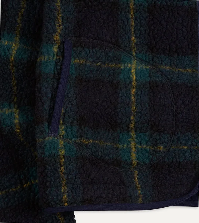 Drake039s Johnston Check Boucle Wool Zip Fleece Jacket Men Fleeces