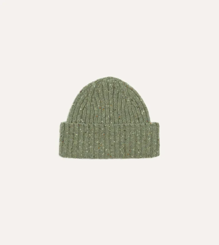 Drake039s Light Green Donegal Ribbed Merino Knit Cap Men Hats