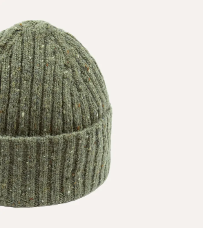 Drake039s Light Green Donegal Ribbed Merino Knit Cap Men Hats