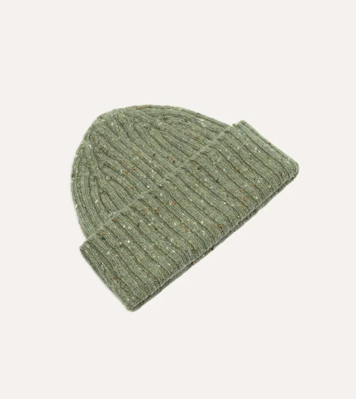 Drake039s Light Green Donegal Ribbed Merino Knit Cap Men Hats