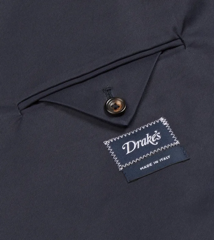 Drake039s Navy Cotton Drill Tailored Jacket Men Suits
