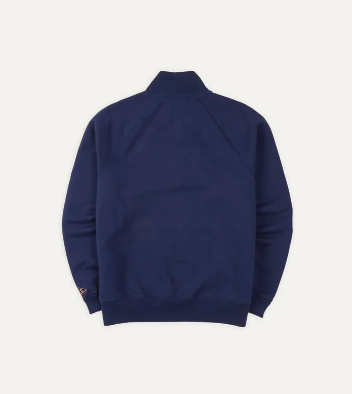 Drake039s Navy Cotton Quarter Zip Sweatshirt Men Polos and Sweatshirts