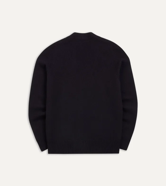 Drake039s Navy Lambswool 6 Button Cardigan Men Knitwear