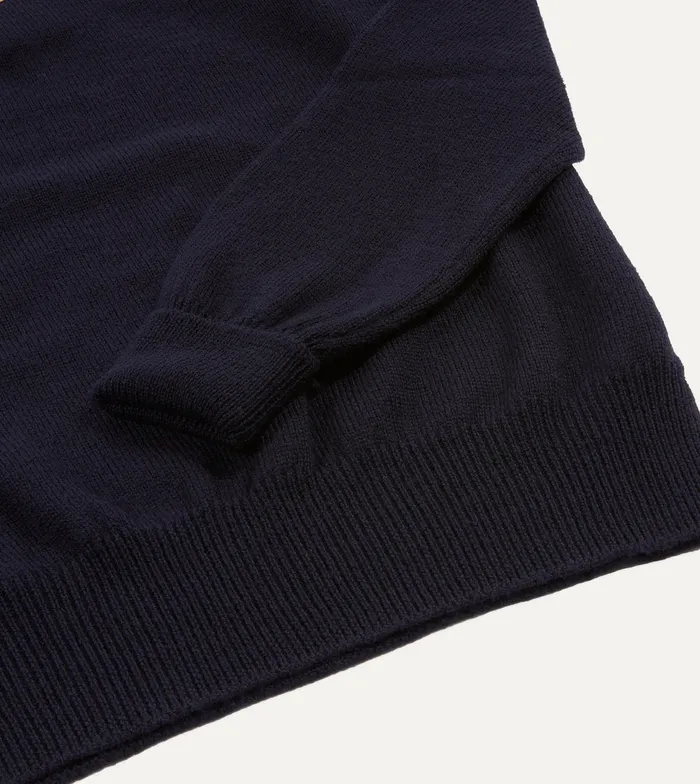 Drake039s Navy Merino Wool Knitted Polo Men Knitwear Drake039s Navy Merino Wool Knitted Polo Men Knitwear