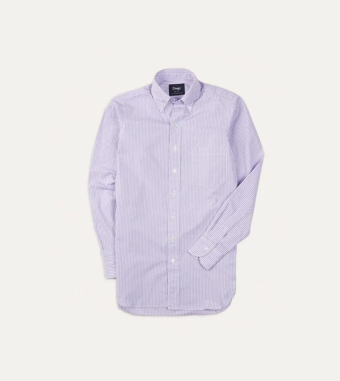 Drake039s Purple Bengal Stripe Cotton Poplin ButtonDown Shirt Men Poplin Shirts Drake039s Purple Bengal Stripe Cotton Poplin ButtonDown Shirt Men Poplin Shirts