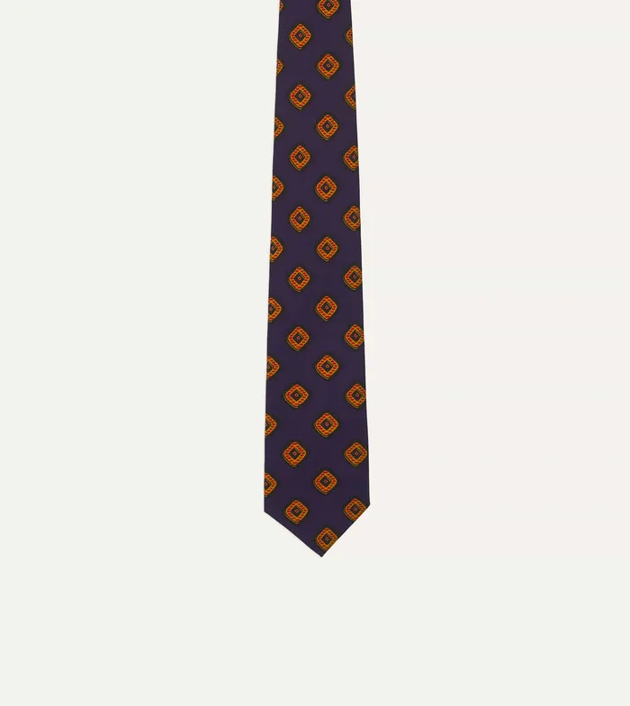 Drake039s Purple Tile Print 36oz Madder Silk Self Tipped Tie Men Patterned Ties
