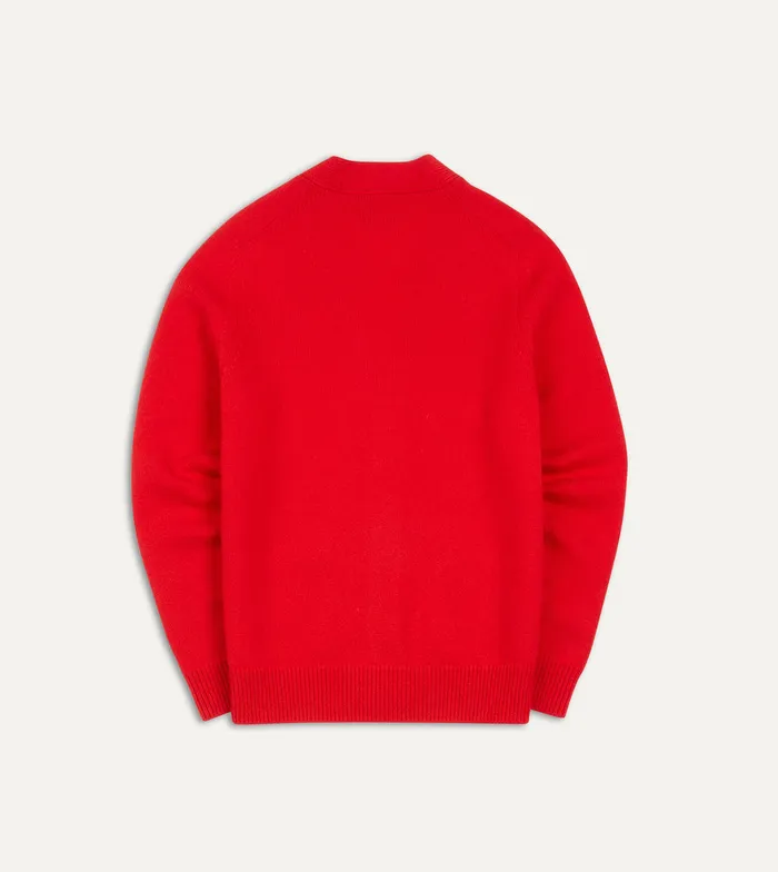 Drake039s Red Lambswool 6 Button Cardigan Men Knitwear