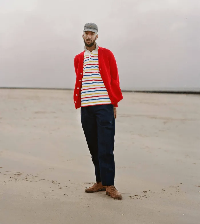 Drake039s Red Lambswool 6 Button Cardigan Men Knitwear