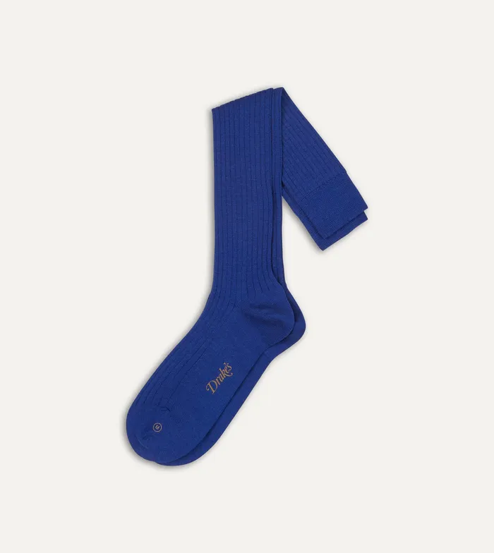 Drake039s Royal Blue Wool OverTheCalf Socks Men Boxer Shorts and Socks