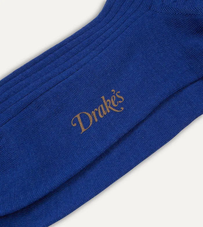 Drake039s Royal Blue Wool OverTheCalf Socks Men Boxer Shorts and Socks