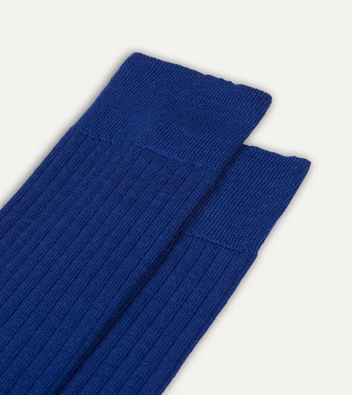 Drake039s Royal Blue Wool OverTheCalf Socks Men Boxer Shorts and Socks