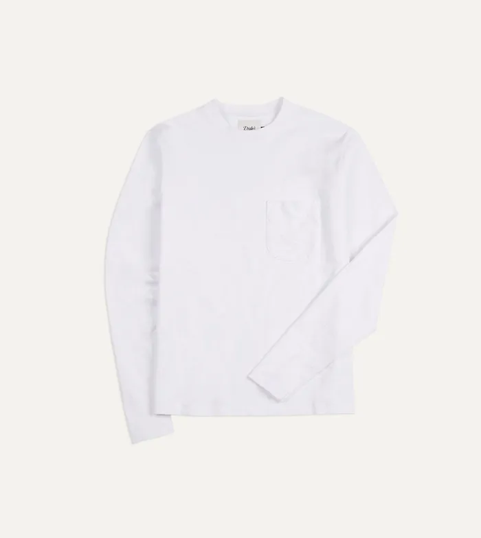 Drake039s White Flam Cotton Crew Neck Long Sleeve Hiking TShirt Men TShirts