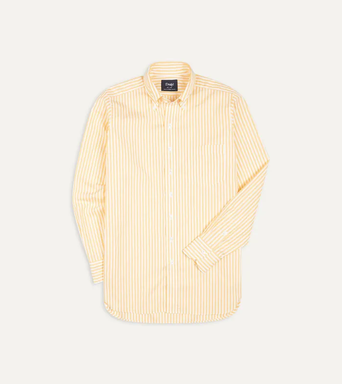 Drake039s Yellow Bengal Stripe Cotton Poplin ButtonDown Shirt Men Poplin Shirts Drake039s Yellow Bengal Stripe Cotton Poplin ButtonDown Shirt Men Poplin Shirts