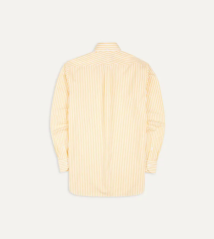 Drake039s Yellow Bengal Stripe Cotton Poplin ButtonDown Shirt Men Poplin Shirts