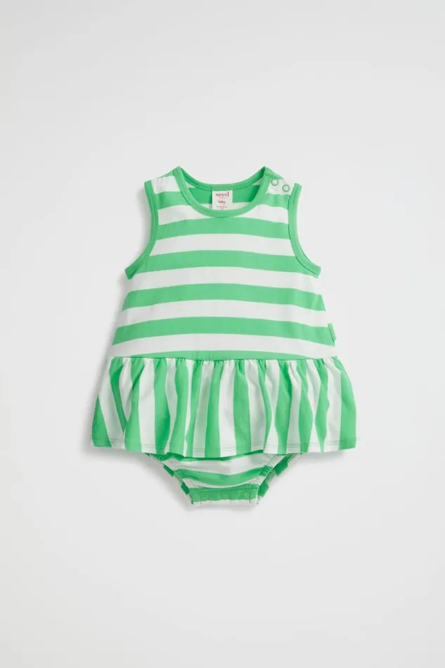 Dresses Baby Seed Heritage Stripe Tank Romper Pine Lime