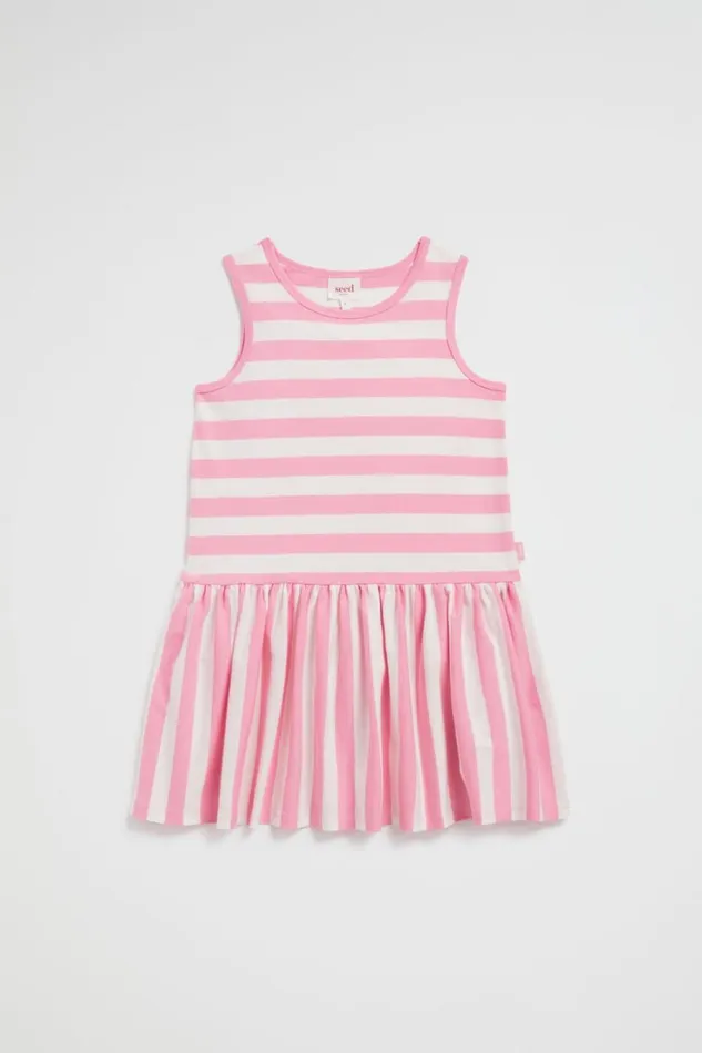 Dresses Girl Seed Heritage Stripe Tank Dress Candy Pink