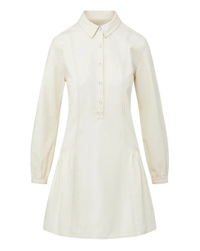 Dresses Shop Veronica Beard Chaia Denim Dress Ecru