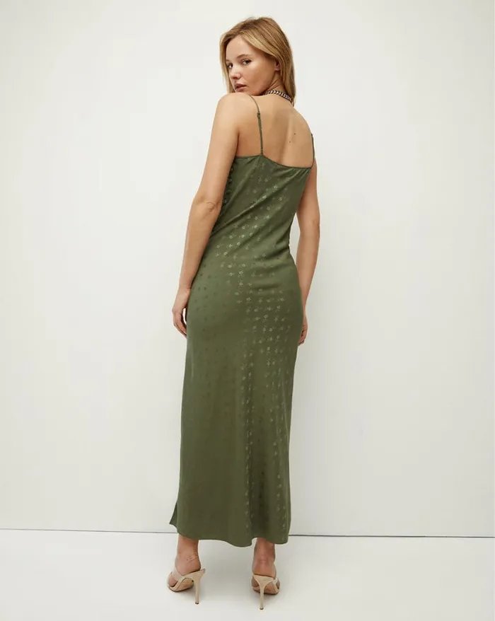 Dresses Shop Veronica Beard Chapel Silk Jacquard Dress Bright Army