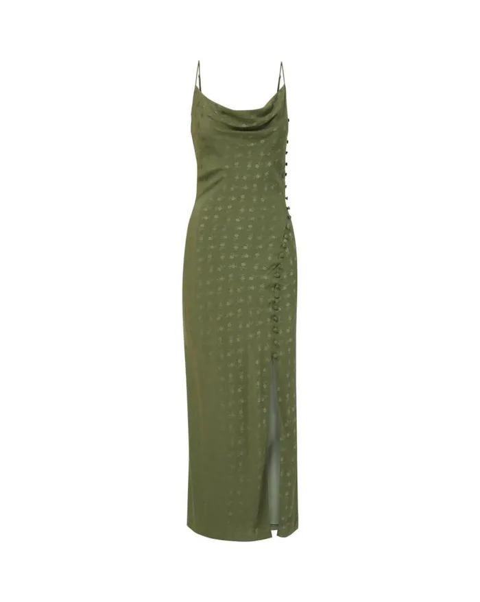 Dresses Shop Veronica Beard Chapel Silk Jacquard Dress Bright Army