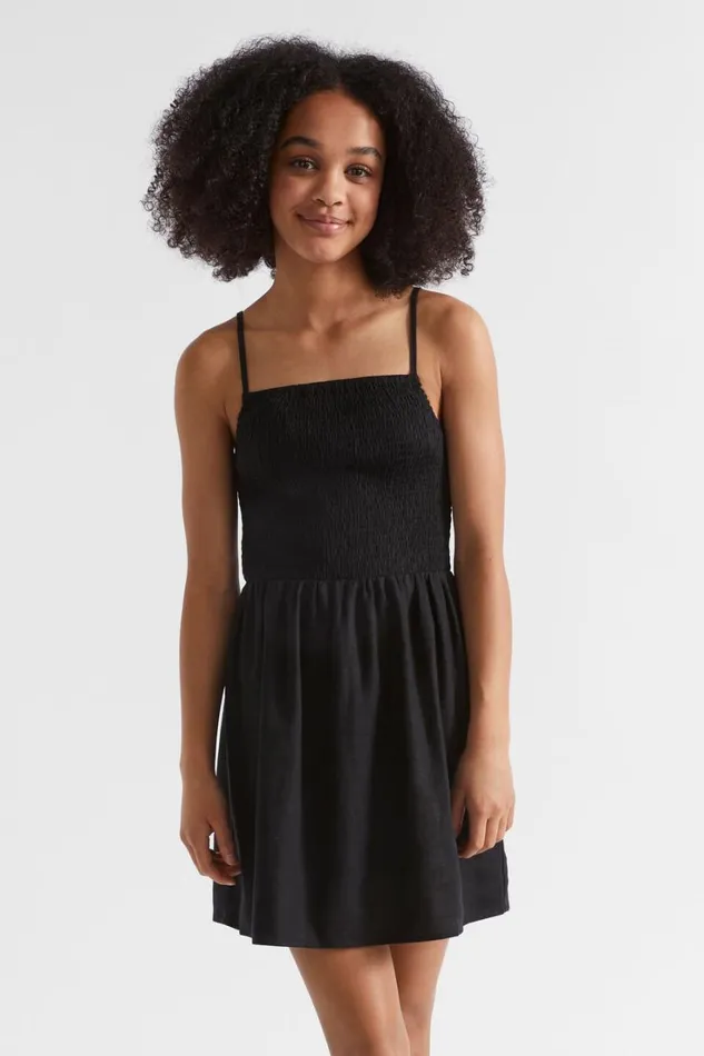 Dresses Teen Girl Seed Heritage Shirred Dress Black