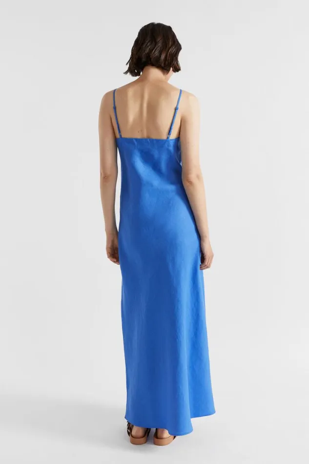 Dresses Woman Seed Heritage Core Linen Slip Maxi Dress Deep Ocean