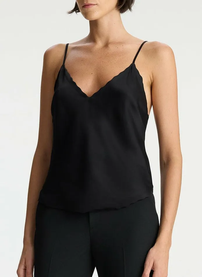 Dresses Women ALC Malia Scalloped Camisole Top Black Dresses Women ALC Malia Scalloped Camisole Top Black