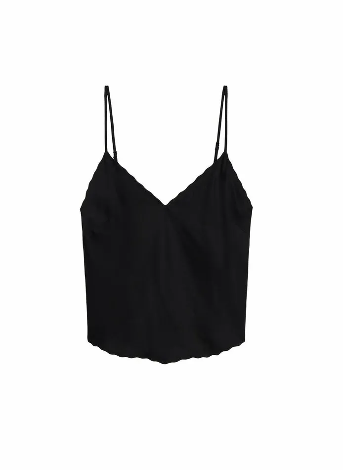 Dresses Women ALC Malia Scalloped Camisole Top Black Dresses Women ALC Malia Scalloped Camisole Top Black