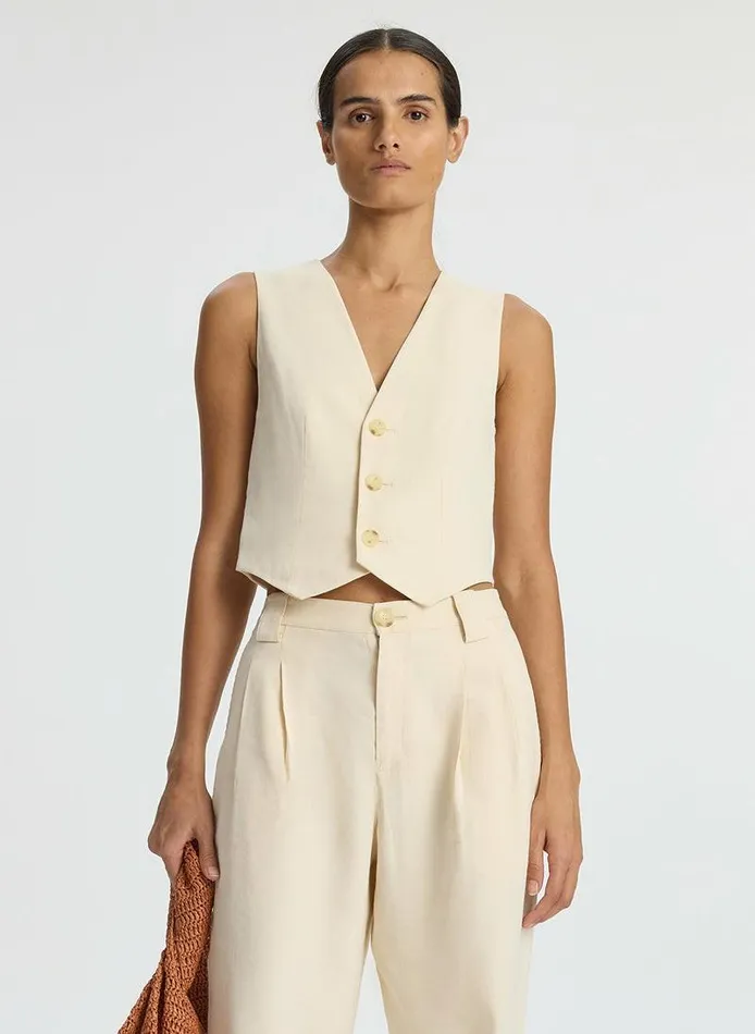Dresses Women ALC Maxwell Stretch Linen Vest Bone