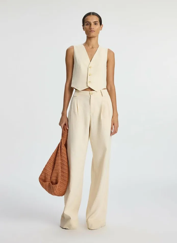Dresses Women ALC Maxwell Stretch Linen Vest Bone Dresses Women ALC Maxwell Stretch Linen Vest Bone